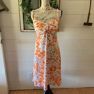 Beautiful Tropical Orange and White Sundress